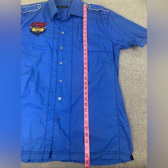 Coogi Men's Button Down Shirt Blue Embroidered Shirt Size 2XL - Picture 8 of 11
